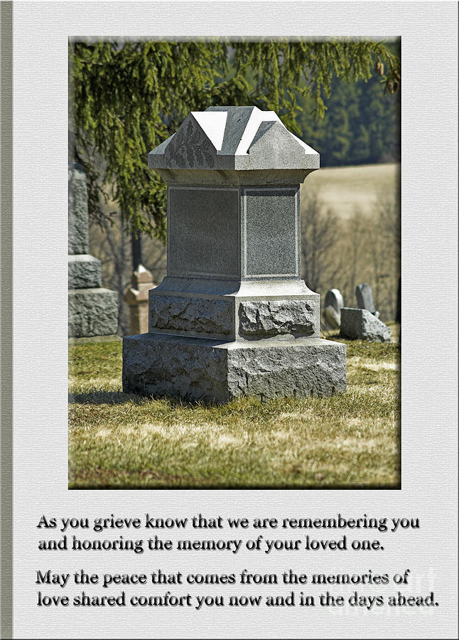 Death And Dying Photograph - Condolence photo greeting card by Andrew Govan Dantzler