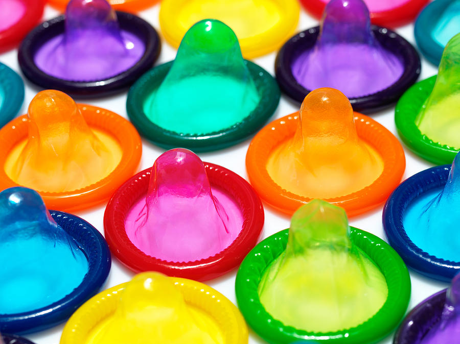 Condoms in rainbow colors Photograph by Pederk