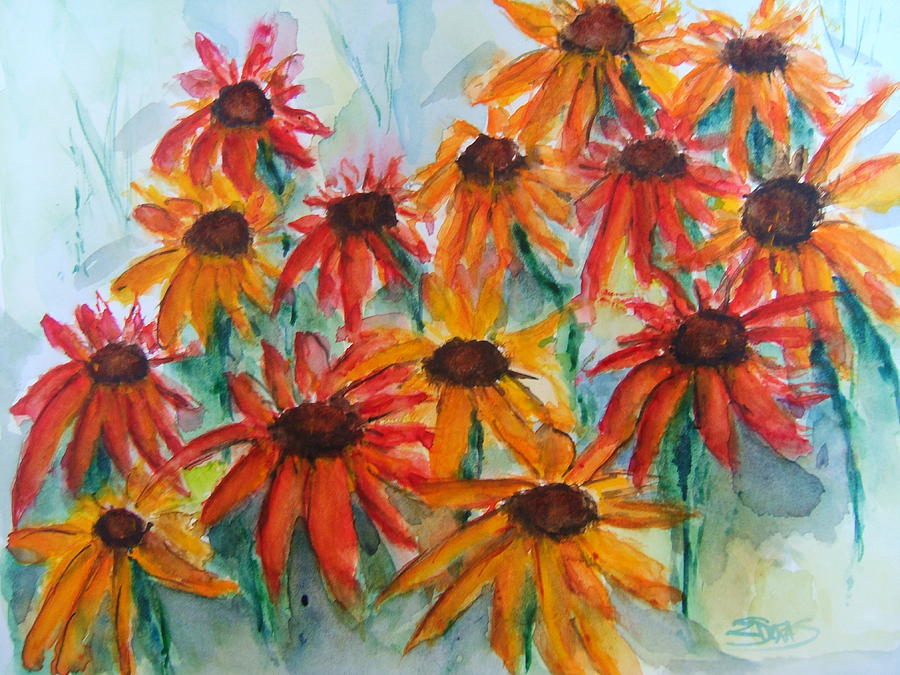 Coneflower Painting by Elaine Duras