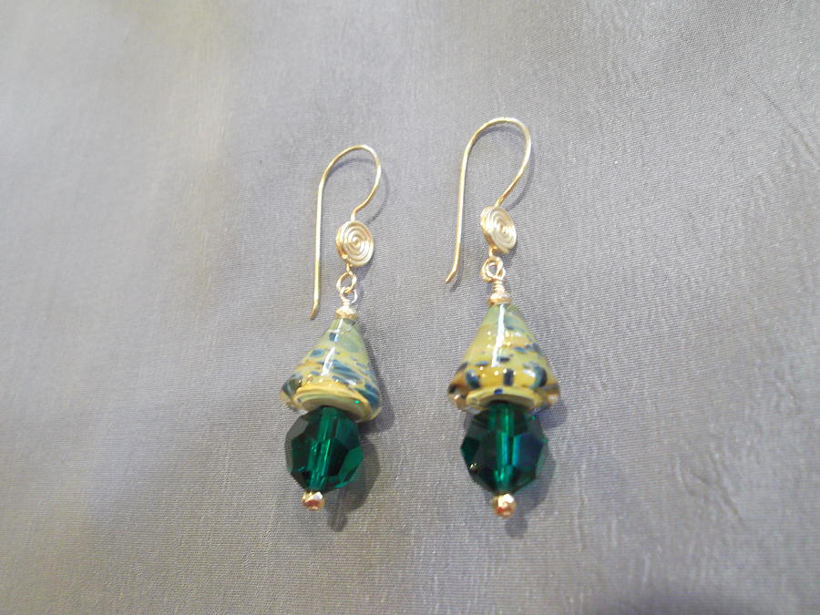 Cones hand crafted glass crystal earrings Jewelry by Jan Durand | Fine ...