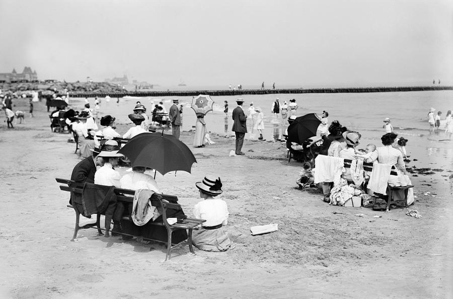 Coney Island Beach, C1910 Photograph by Granger