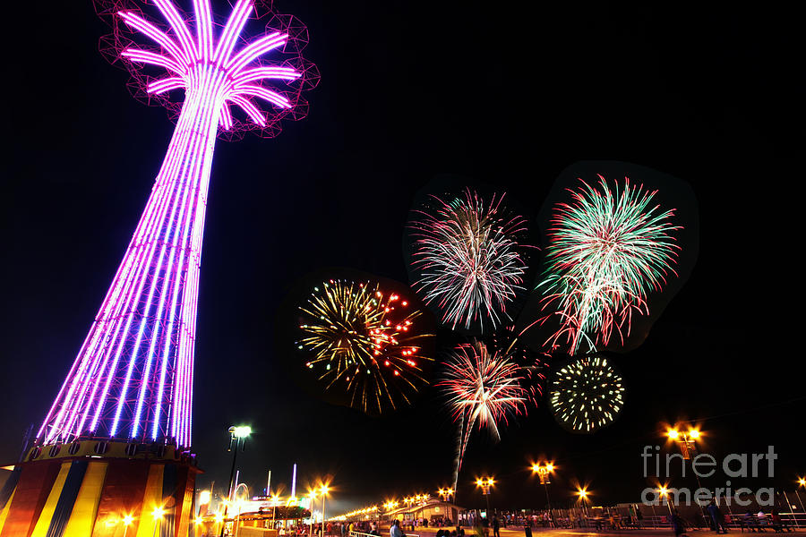 Coney Island Fireworks Photograph by Steven Spak