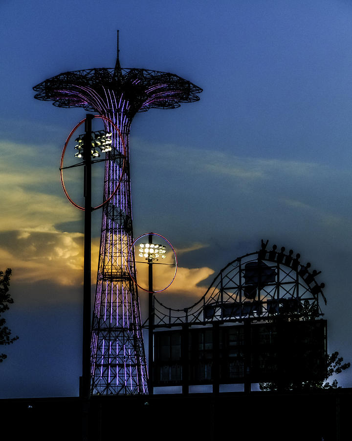 Eiffel Tower Photograph - Coney Island Parachute Jump by Jon Woodhams