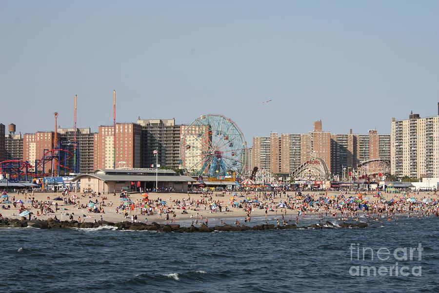 Coney Island Seen From The Pier Photograph by John Telfer