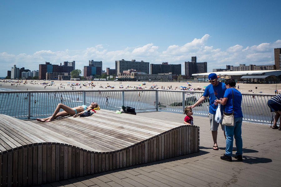 Coney Island Sunbathing Photograph by Frank Winters