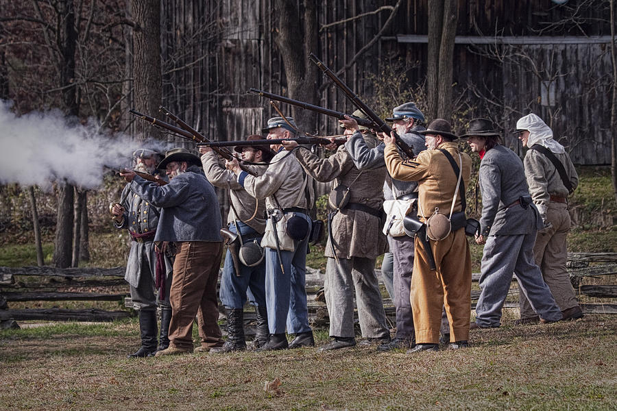 Confederate Civil War Reenactors Photograph by Randall Nyhof