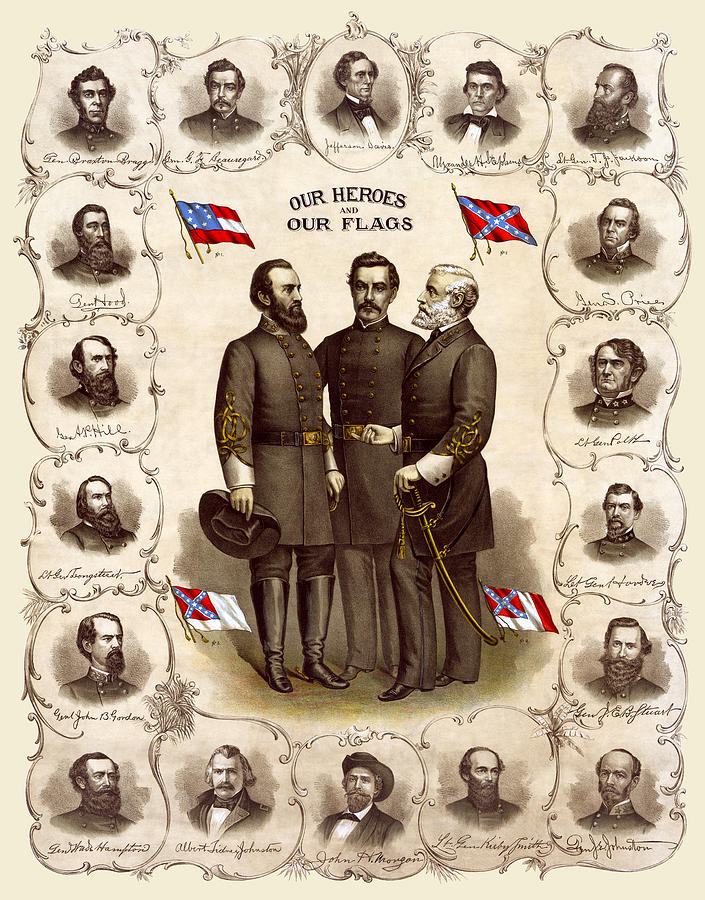 Confederate Generals And Flags Photograph by Daniel Hagerman