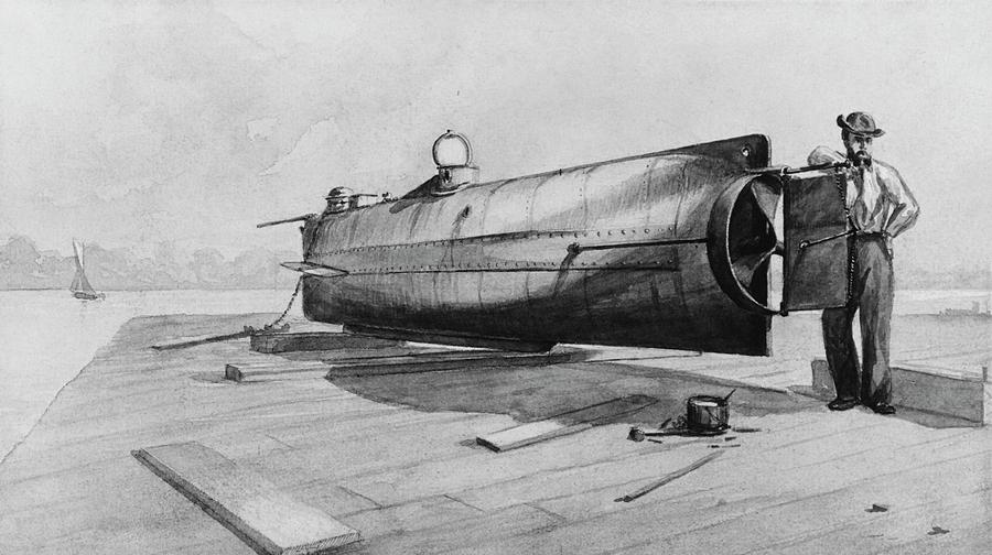 Confederate Submarine H. L. Hunley Photograph by Us Navy