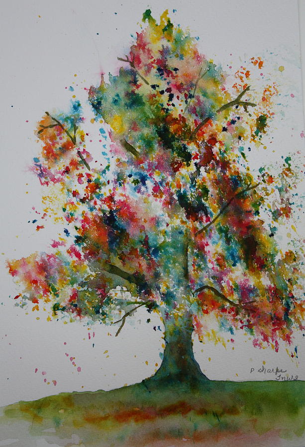 Confetti Tree Painting by Patsy Sharpe