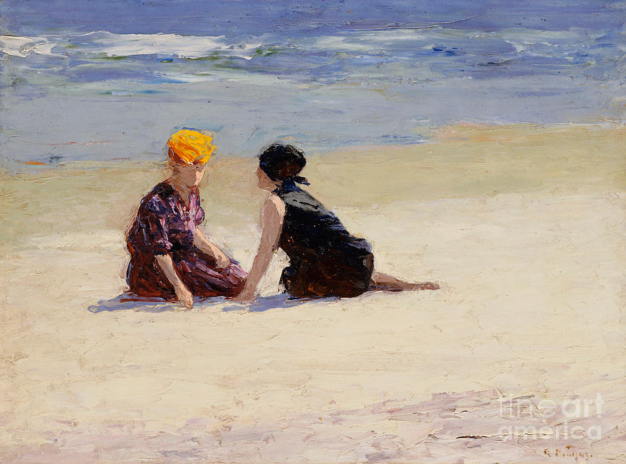 Confidences by Edward Henry Potthast Painting by Edward Henry Potthast