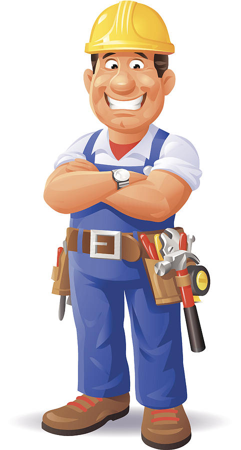 Confident Construction Worker Drawing by Kbeis