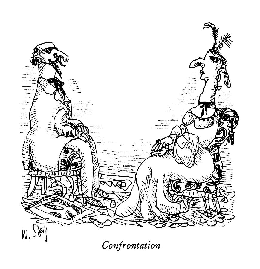 Confrontation Drawing by William Steig