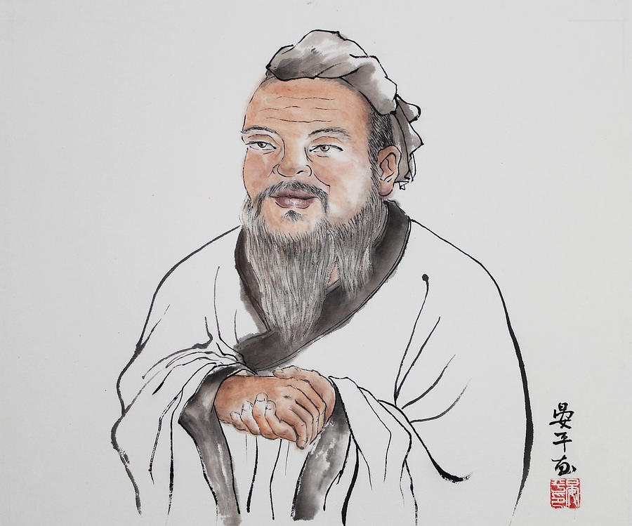 Confucius Painting by Ping Yan