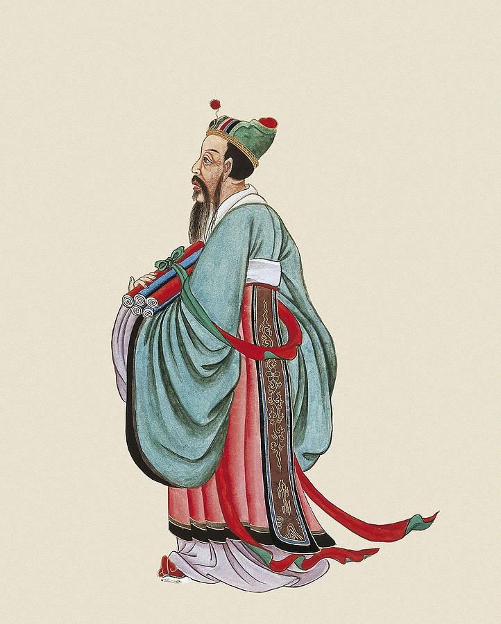 Confucius 551-479 Bc. Portrait Executed Photograph By Everett - Fine ...