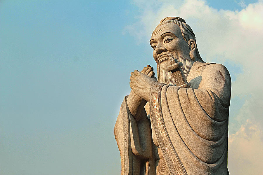Confucius statue at Chinese Garden Manila Photograph by Chris Dela Cruz