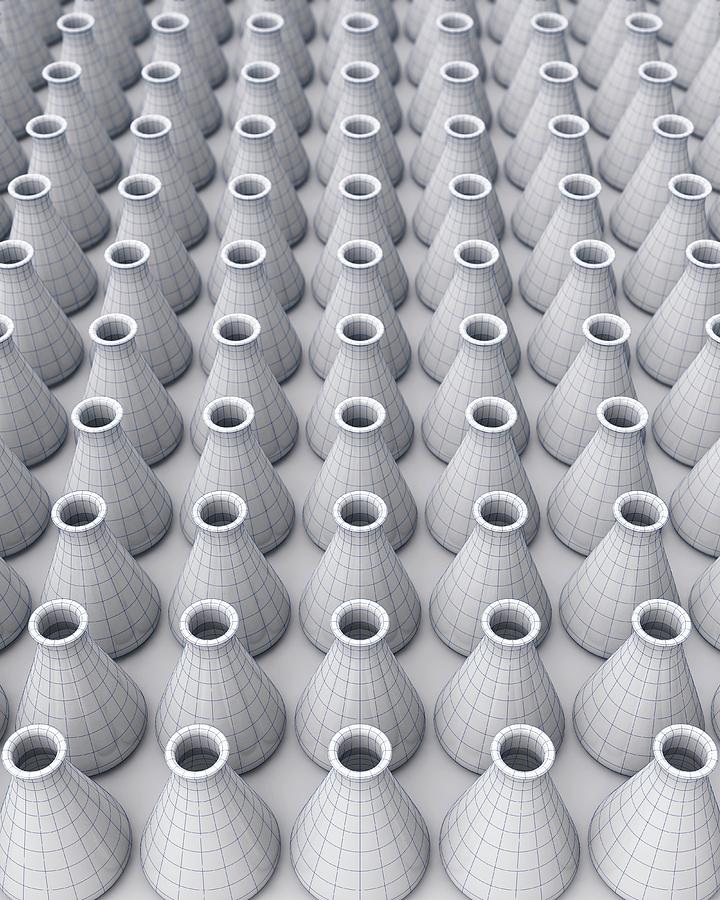 Conical Biochemistry Flasks Photograph by David Parker