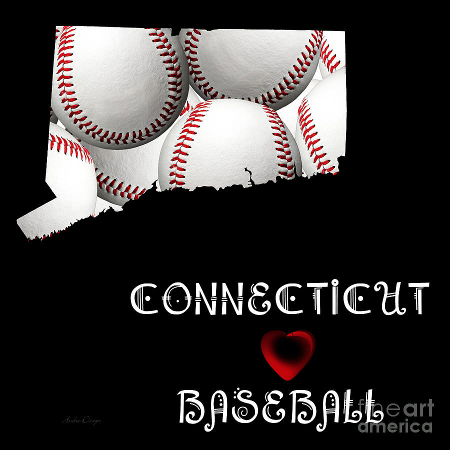 Connecticut Loves Baseball Digital Art by Andee Design