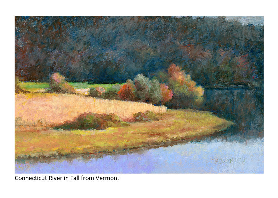 Connecticut River in Fall from Vermont Painting by Betsy Derrick
