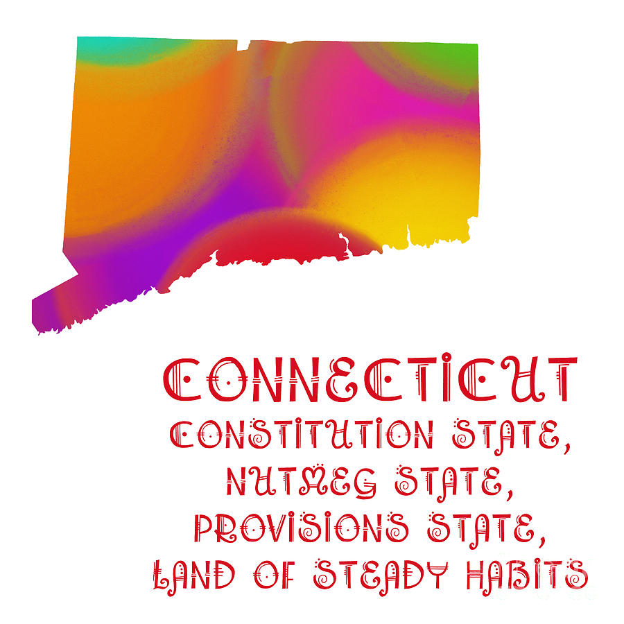 Connecticut State Map Collection 2 Digital Art by Andee Design