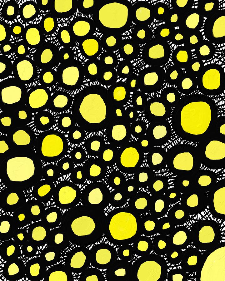 Abstract Digital Art - Connectivity In Yellow by Jeff Gater