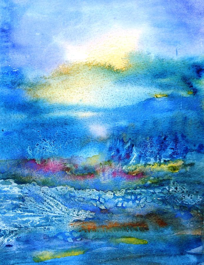 Connemara -Waiting for Sunrise  Painting by Trudi Doyle