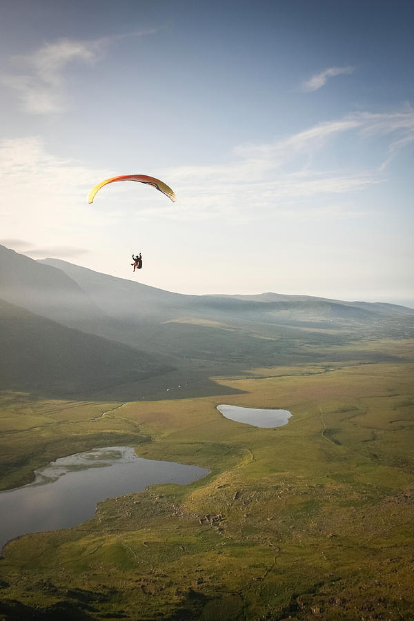 Summer Photograph - Conor Pass Paraglide by Mark Callanan