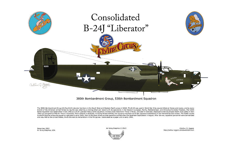 Consoldated B-24J Liberator Digital Art by Arthur Eggers