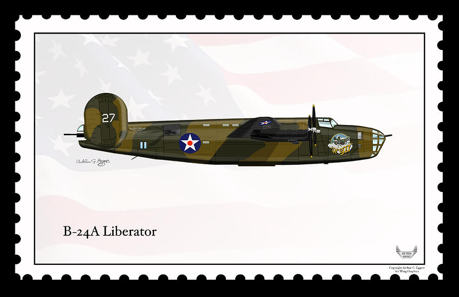 Consolidated Digital Art - Consolidated B-24A Liberator by Arthur Eggers