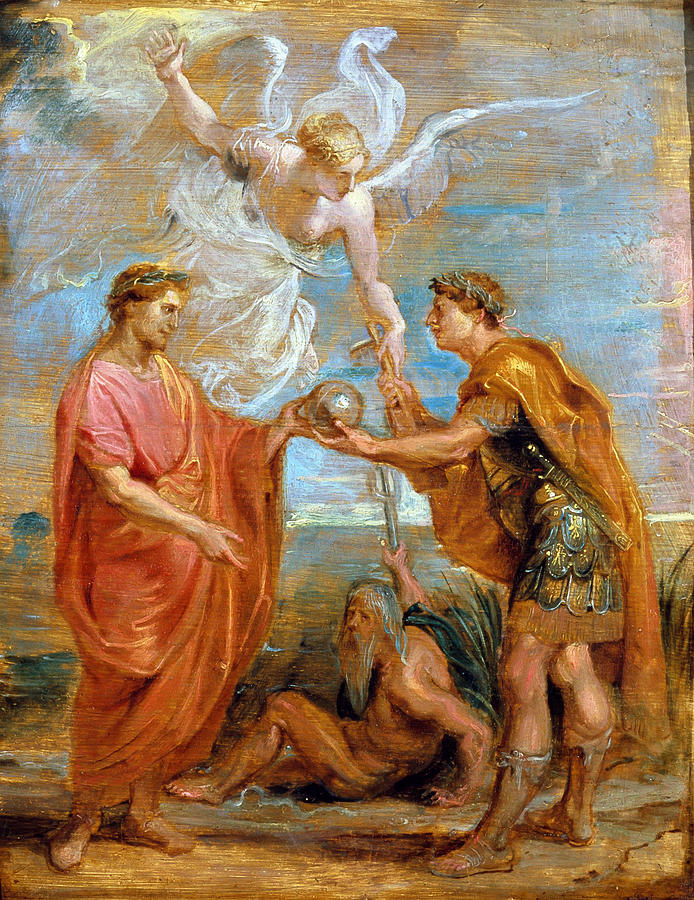 Constantius appoints Constantine as his successor Painting by Peter Paul Rubens