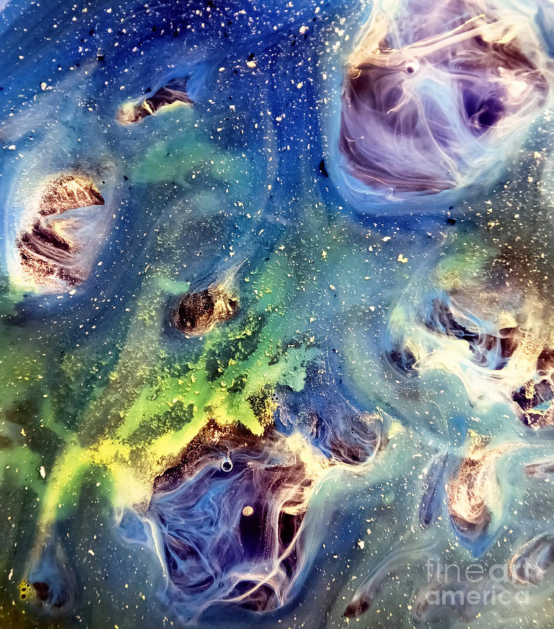 Constellation Dragon Abstract Watercolor Painting Painting by Justyna Jaszke JBJart