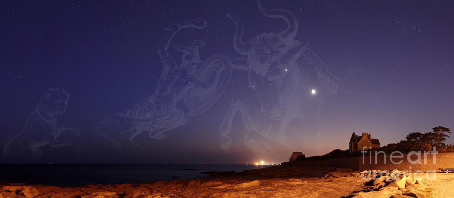 Constellations Canis Major, Taurus Photograph by Laurent Laveder