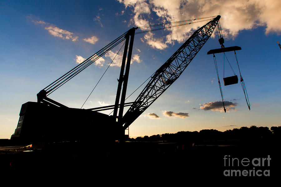 Construction Crane Silhouette Photograph by JD Smith