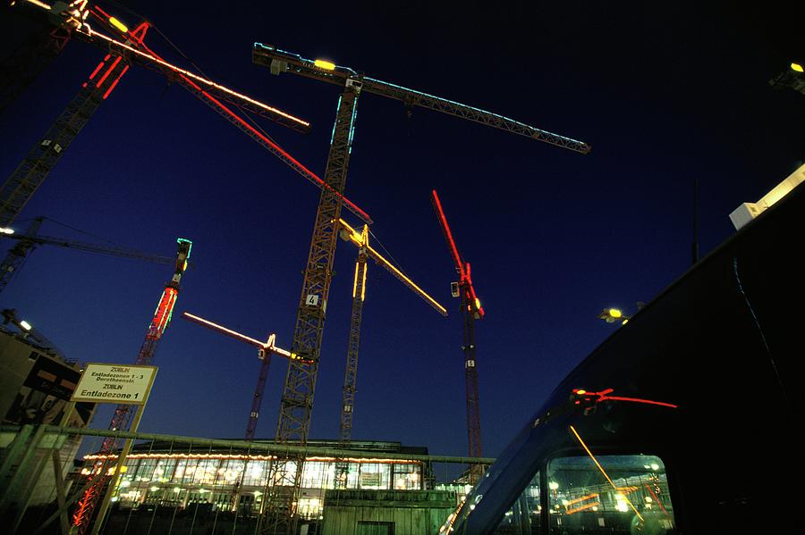 Construction Cranes Photograph by Peter Menzel/science Photo Library