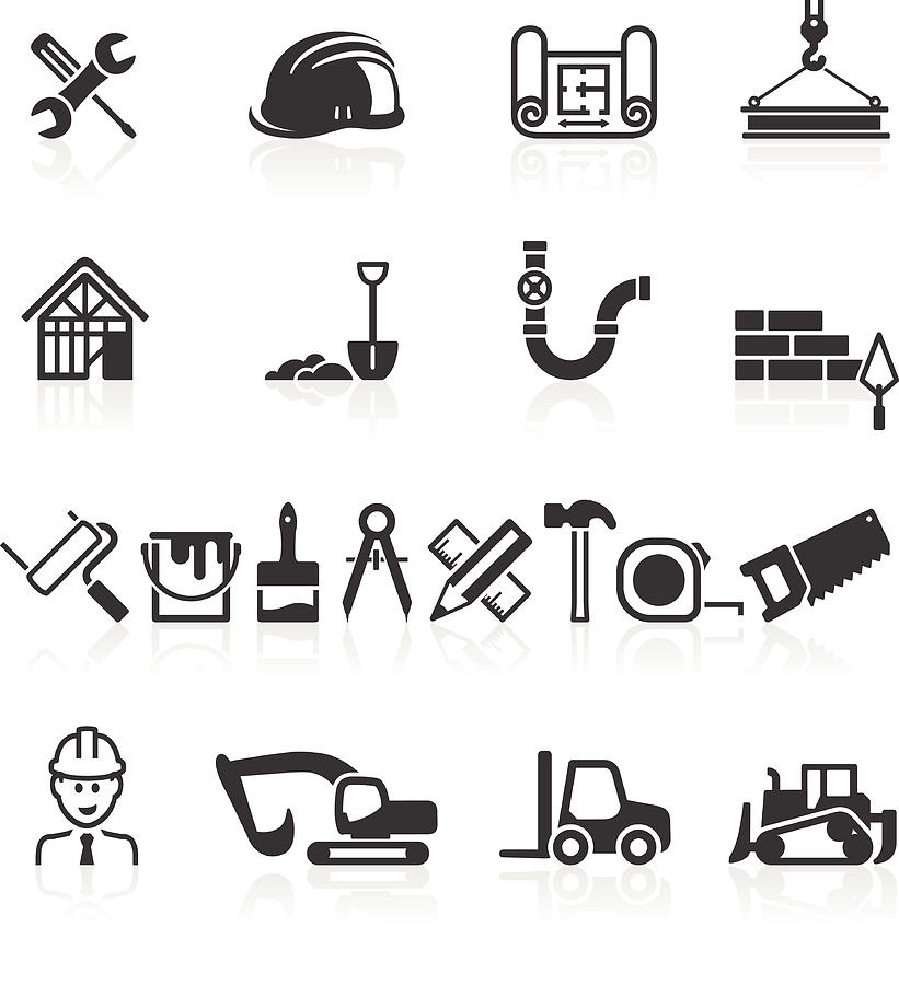 Construction icons Drawing by youngID