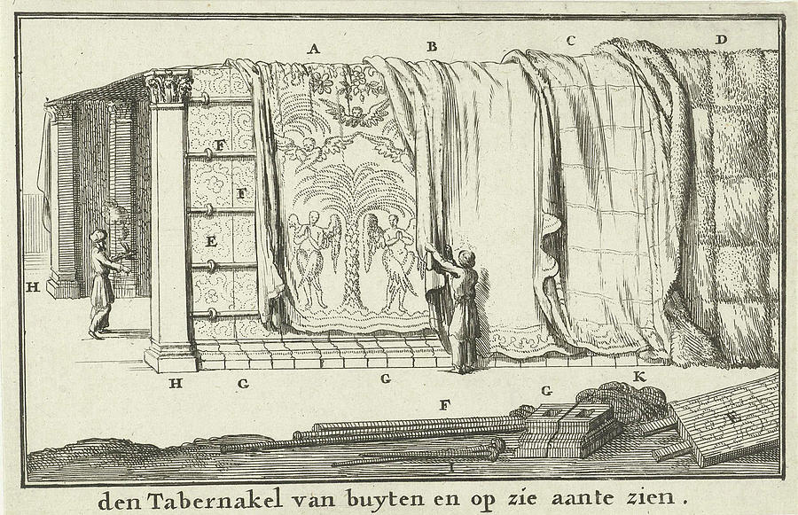 Tabernacle Drawing - Construction Of The Tabernacle, Jan Luyken by Jan Luyken And Willem Goeree