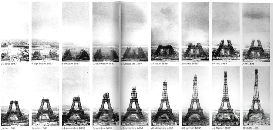 Construction Progress of the Eiffel Tower 1887-1889 Photograph by Deb Schense