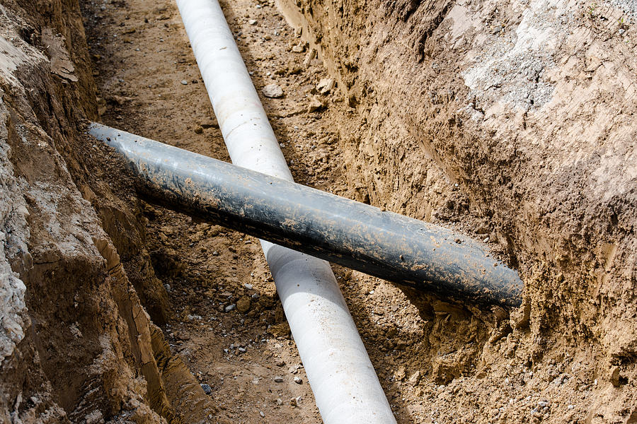 Pipe Photograph - Construction site by Frank Gaertner
