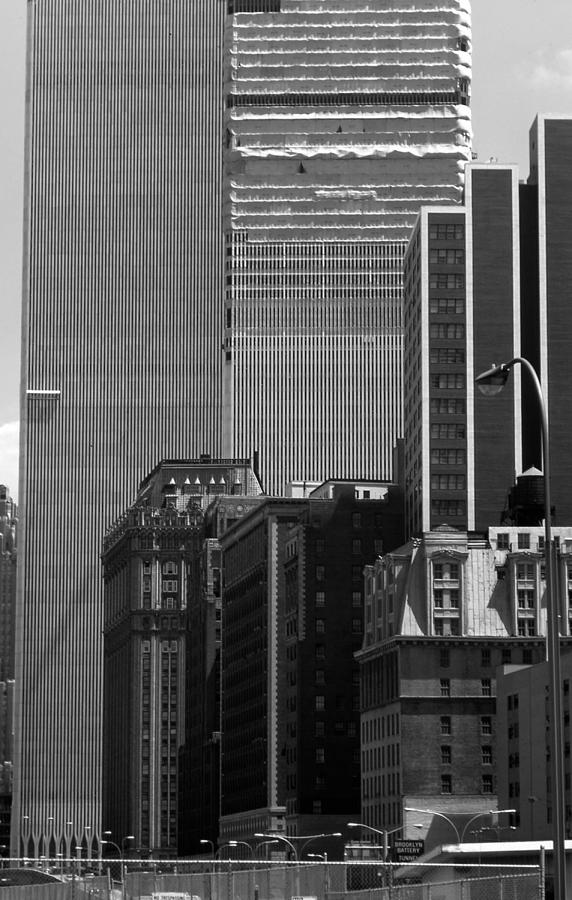 Construction Twin Towers Photograph by John Schneider