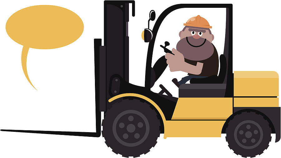 Construction Worker Driving a forklift Drawing by Alashi