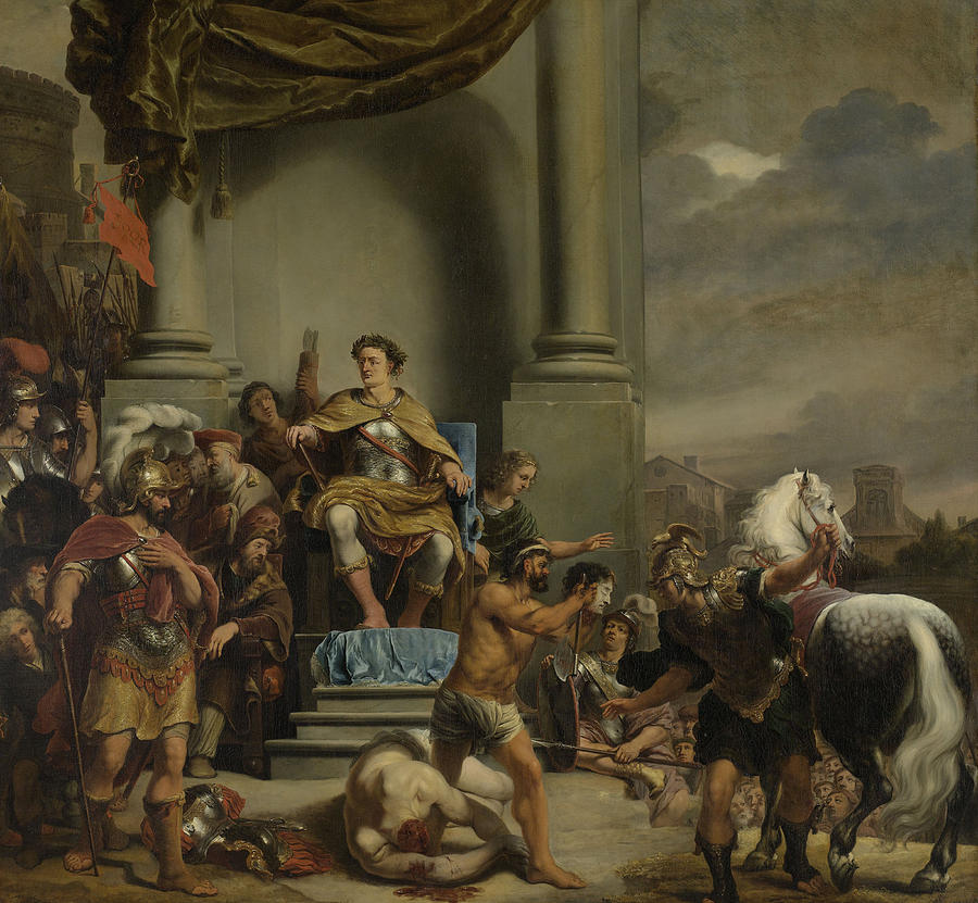 Consul Titus Manlius Torquatus Orders The Beheading Drawing by Litz