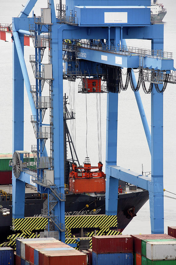 Container Crane Handling Cargo Photograph by Steve Allen/science Photo Library