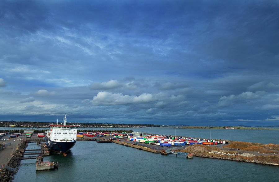 Boat Photograph - Container Docks At The Mouth by Panoramic Images