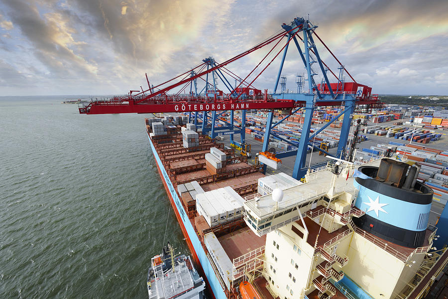 Container Port And Cranes In Action Photograph by Christian Lagereek