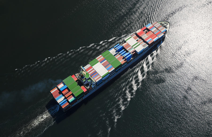 Container Ship Aerial Photo Photograph by Dan_prat
