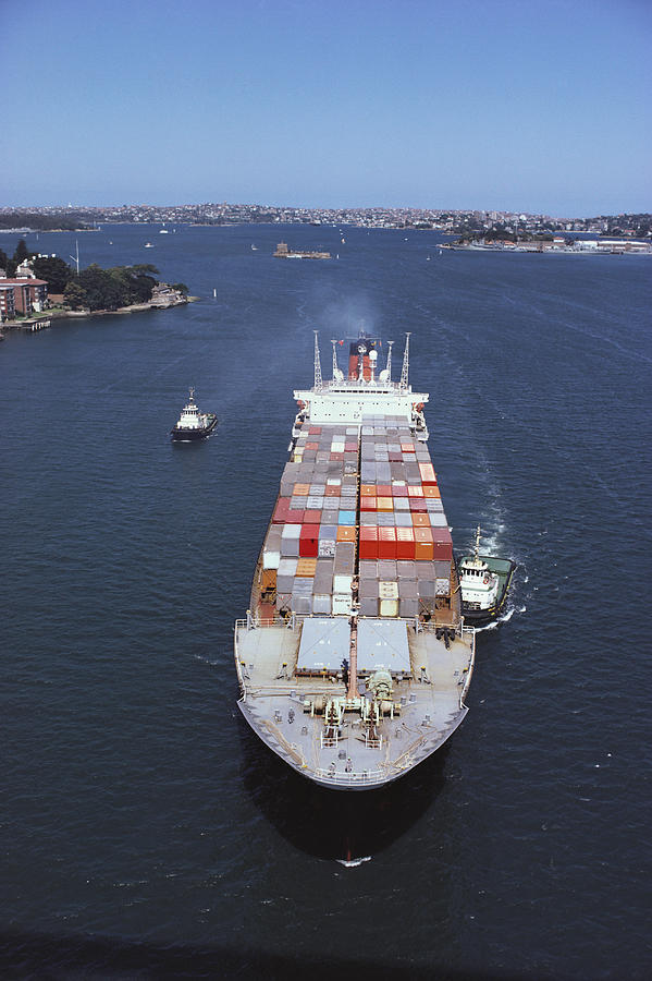 Container Ship In Sydney Photograph by Phillip Hayson