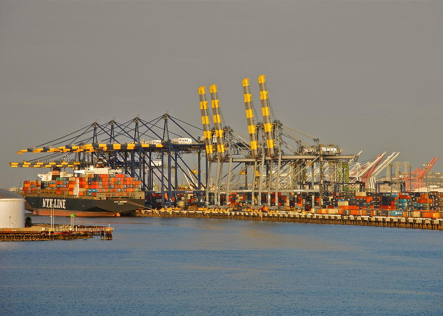 Container Ship Loading in San Pedro Photograph by Kirsten Giving