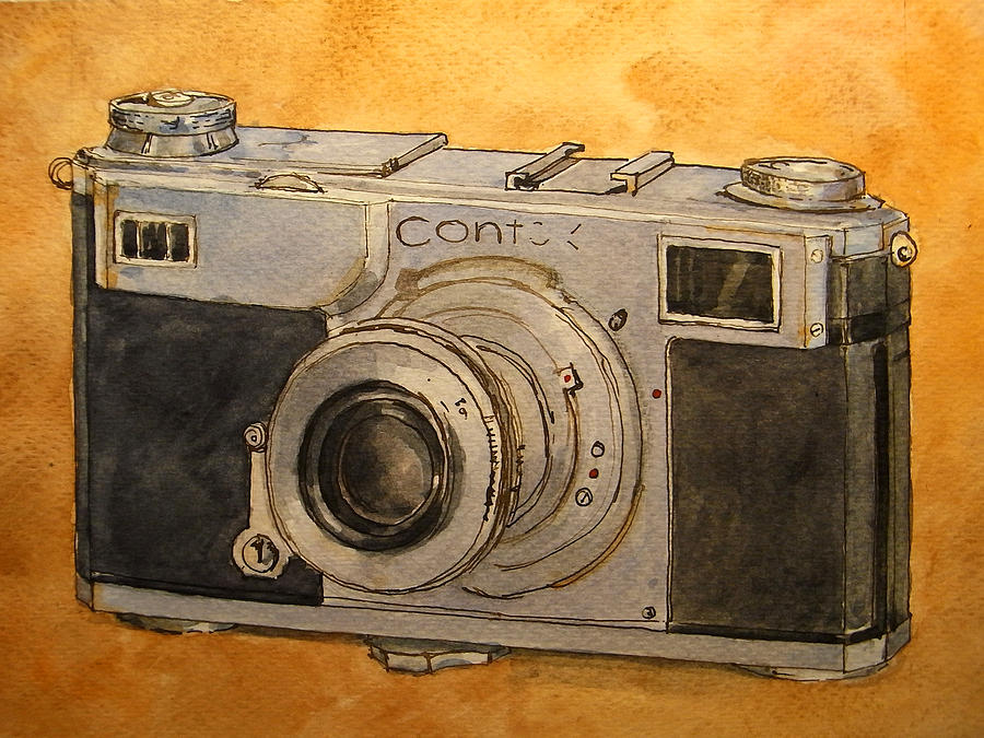 Camera Painting - Contax II by Juan  Bosco