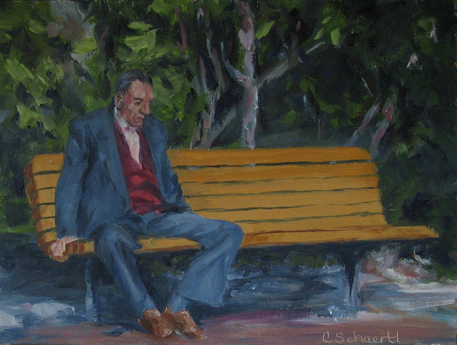 Contemplation in Menton Painting by Connie Schaertl