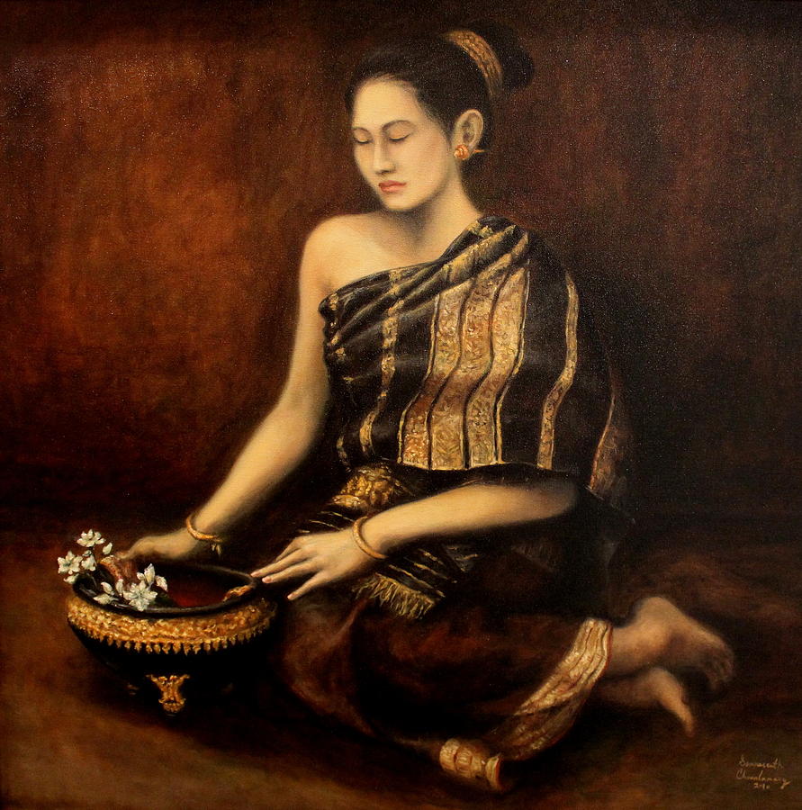 Contemplation Painting by Sompaseuth Chounlamany