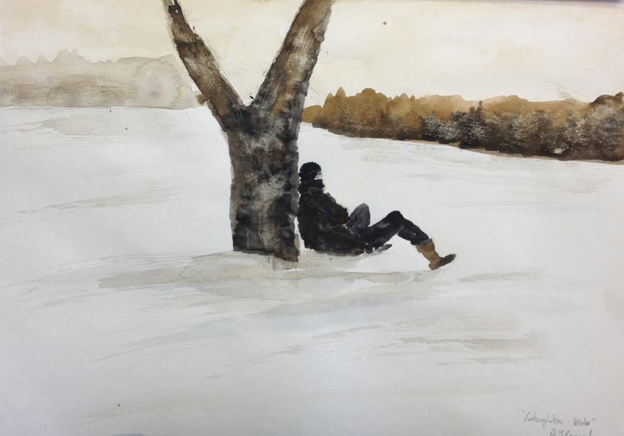 Contemplation - Winter Painting by Desmond Raymond